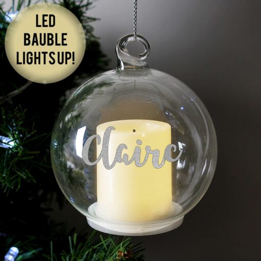 (product) Personalised Christmas LED Candle Bauble