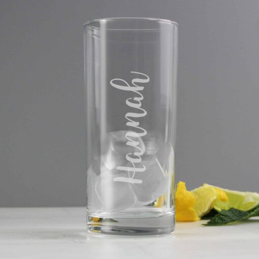 (product) Personalised Name Only Engraved Hi Ball Glass