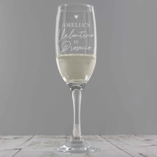 (product) Personalised Prosecco is My Valentine Flute Glass