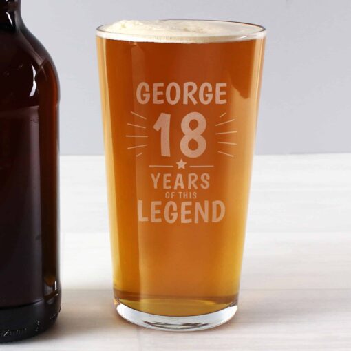 (product) Personalised Years of This Legend Birthday Pint Glass