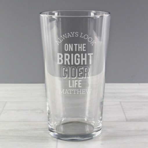 (product) Personalised Always Look On The Bright Cider Life Pint Glass