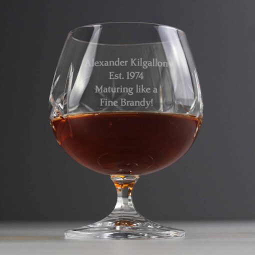 (product) Personalised Cut Crystal Small Brandy Glass