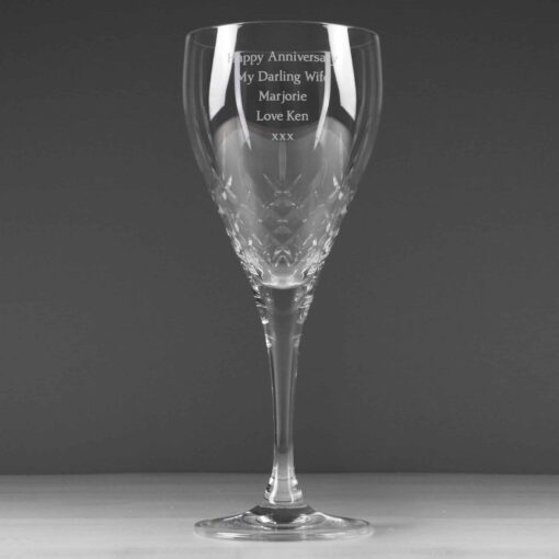 (product) Personalised Cut Crystal Wine Glass