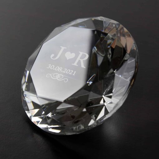 (product) Personalised Initials Diamond Paperweight