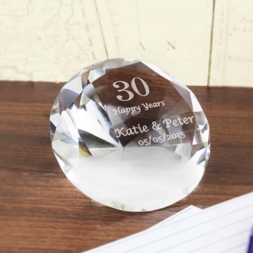 (product) Personalised Big Numbers Diamond Paperweight