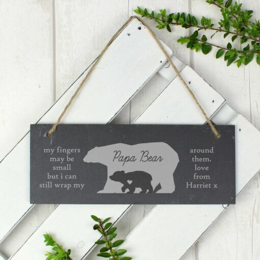 (product) Personalised Bear Slate Door Plaque