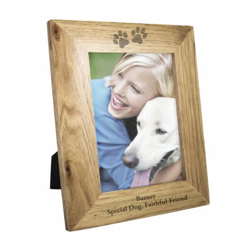 (product) Personalised Paw Prints 5x7 Wooden Photo Frame