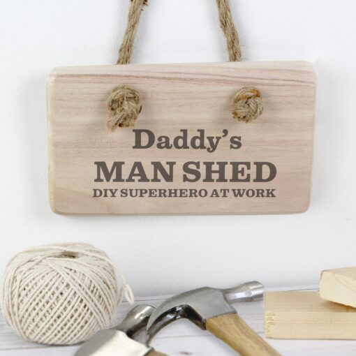 (product) Personalised Man At Work Wooden Sign