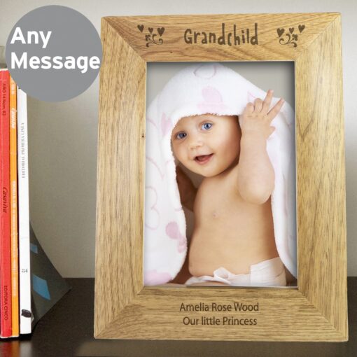 (product) Personalised Grandchild 5x7 Wooden Photo Frame