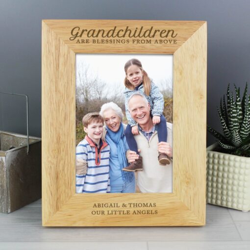 (product) Personalised 'Grandchildren are a Blessing' 5x7 Wooden Photo Frame