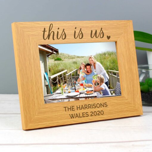 (product) Personalised 'This Is Us' 4x6 Landscape Wooden Photo Frame