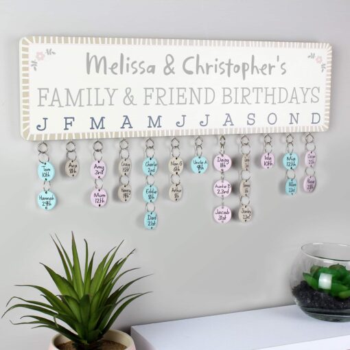 (product) Personalised Birthday Planner Plaque with Customisable Discs