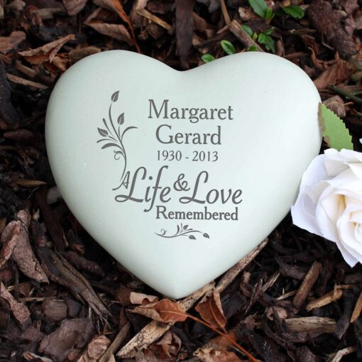 (product) Personalised Life & Love Heart Memorial
