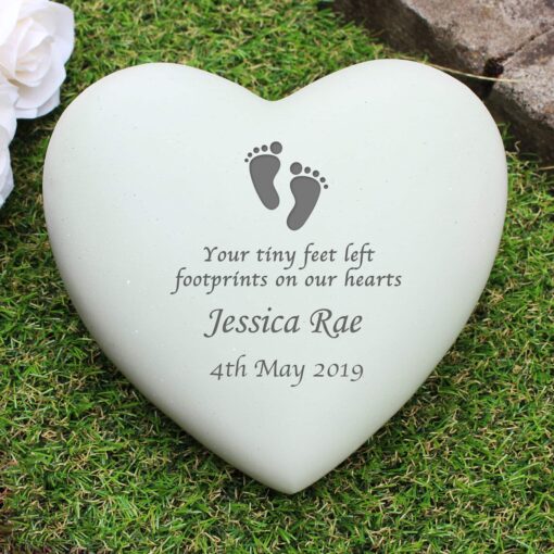 (product) Personalised Footprints Heart Memorial