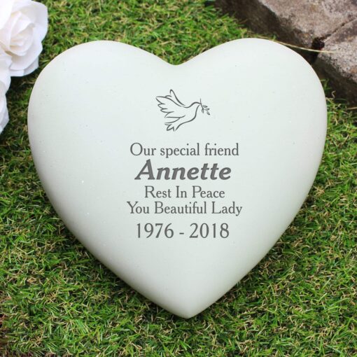 (product) Personalised Dove Heart Memorial