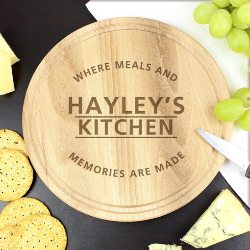 (product) Personalised 'Meals and Memories' Round Chopping Board