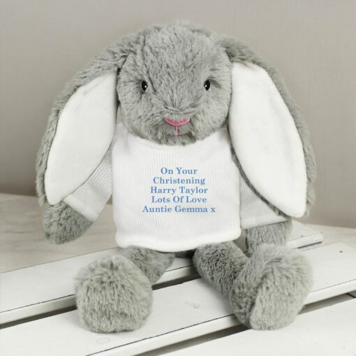 (product) Personalised Message Bunny Rabbit - Blue