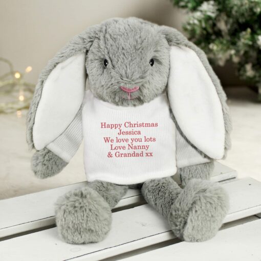 (product) Personalised Christmas Bunny Rabbit - Red