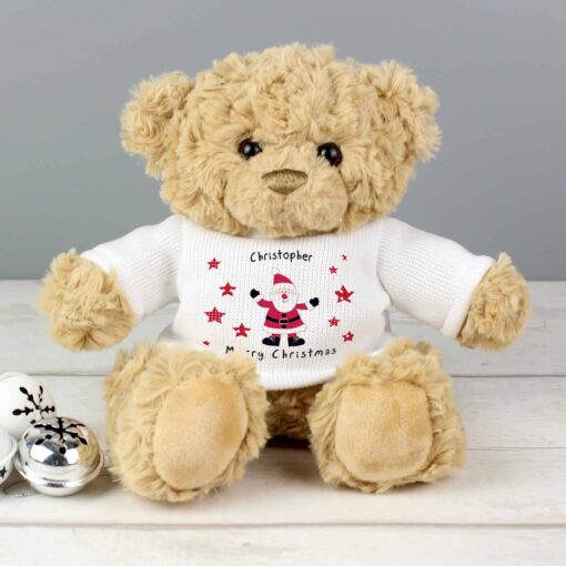 (product) Personalised Spotty Santa Teddy Bear