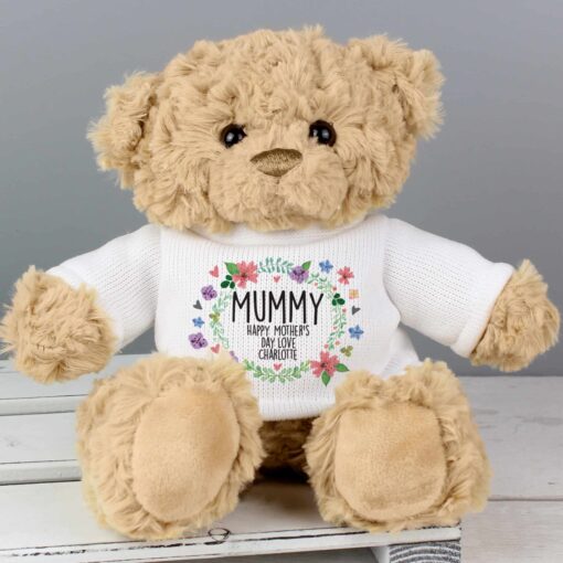 (product) Personalised Floral Teddy Bear