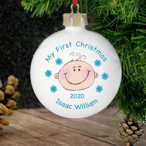 (product) Personalised Baby Boy My First Christmas Bauble