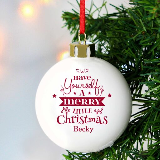 (product) Personalised Merry Little Christmas Bauble