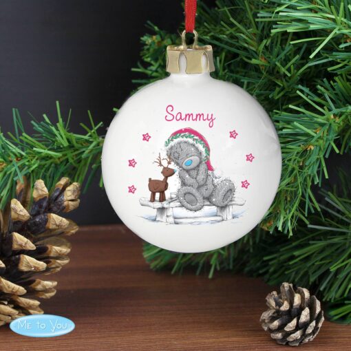(product) Personalised Me To You Reindeer Bauble