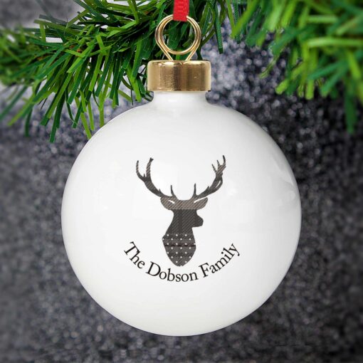 (product) Personalised Highland Stag Bauble