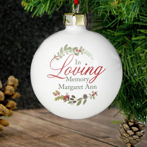 (product) Personalised In Loving Memory Wreath Bauble