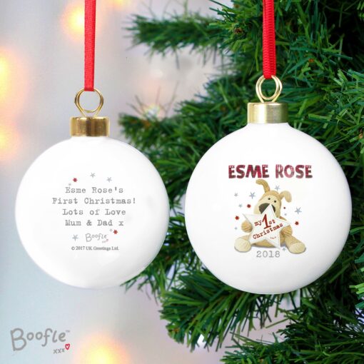 (product) Personalised Boofle My 1st Christmas Bauble
