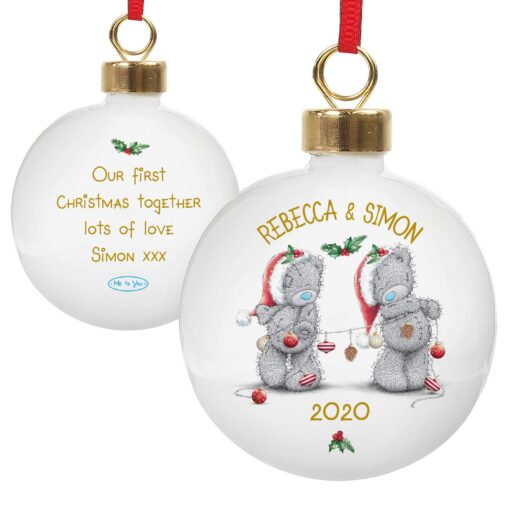 (product) Personalised Me to You Christmas Couple's Bauble