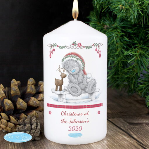 (product) Personalised Me To You Reindeer Pillar Candle