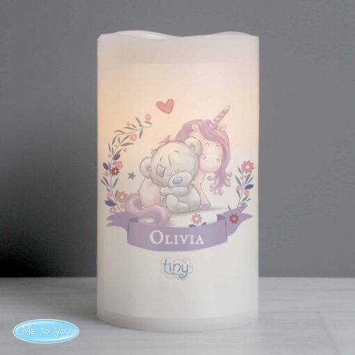 (product) Personalised Tiny Tatty Teddy Unicorn Nightlight LED Candle