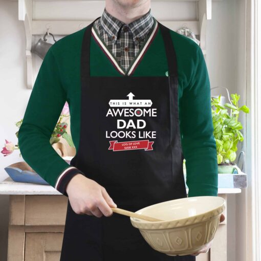 (product) Personalised 'This is What an Awesome... Looks Like' Black Apron