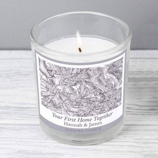 (product) Personalised 1805 - 1874 Old Series Map Compass Scented Jar Candle