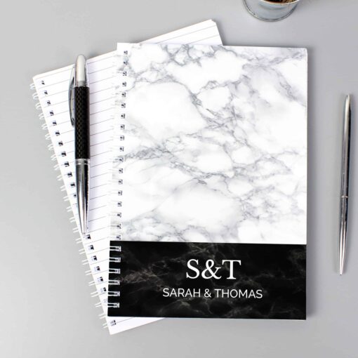 (product) Personalised Marble Effect A5 Notebook