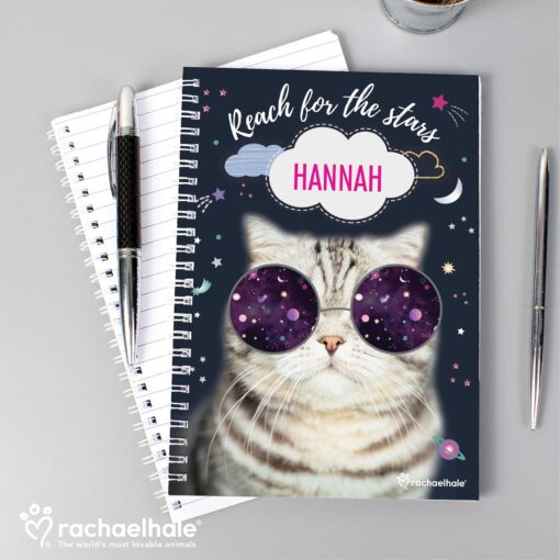 (product) Personalised Rachael Hale Space Cat A5 Notebook