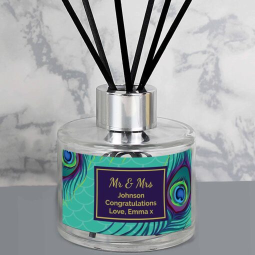 (product) Personalised Peacock Reed Diffuser