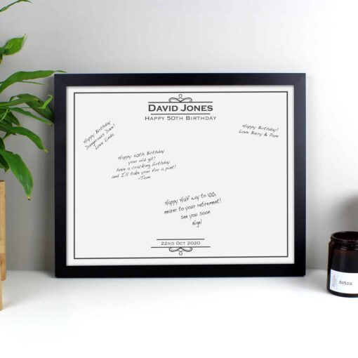 (product) Personalised Occasion Black Signing Framed Print