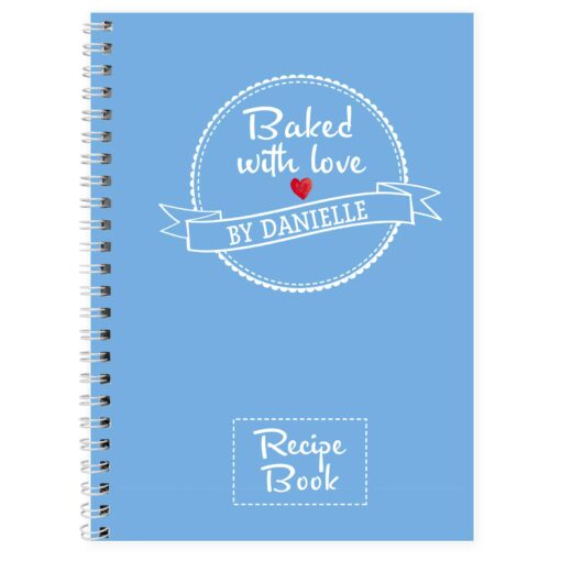 (product) Personalised Baked With Love Recipes A5 Notebook