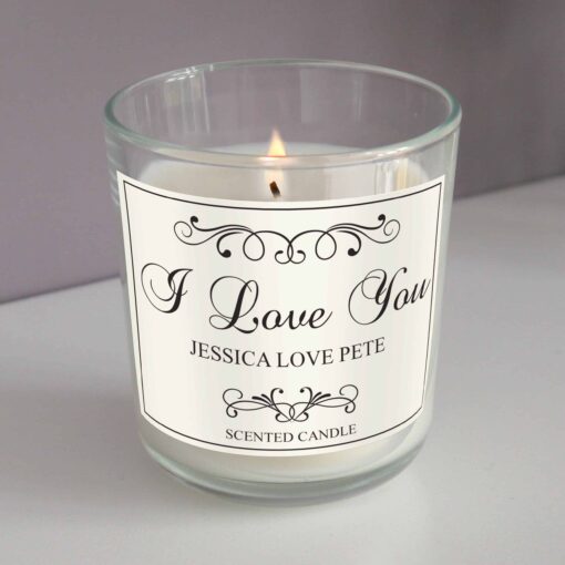 (product) Personalised Black Swirl Scented Jar Candle