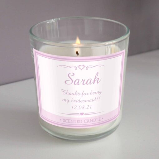 (product) Personalised Pink Elegant Scented Jar Candle