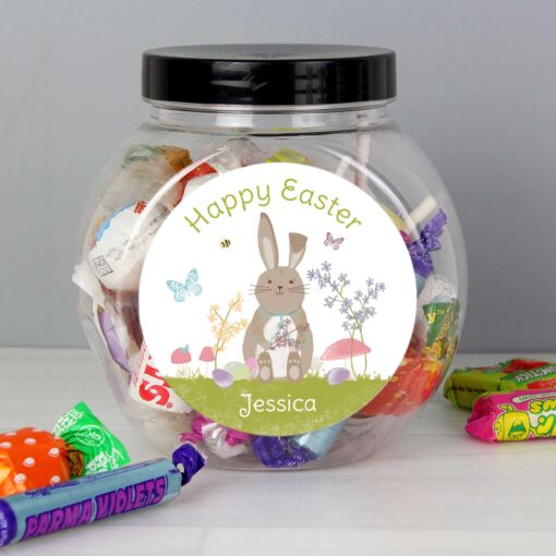 (product) Personalised Easter Meadow Bunny Sweets Jar