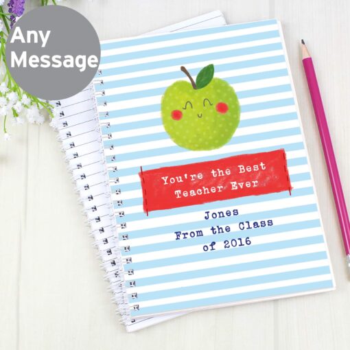 (product) Personalised Apple for the Teacher A5 Notebook