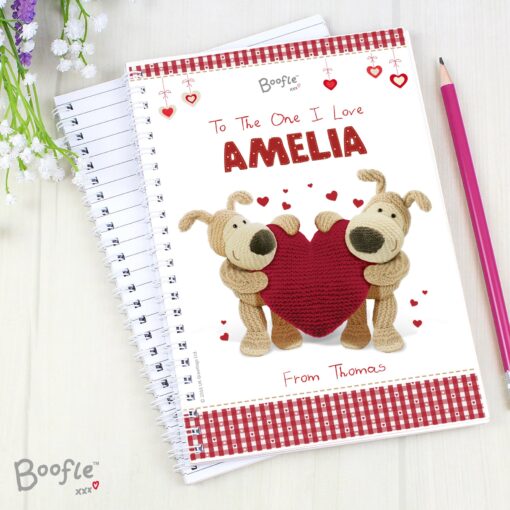 (product) Personalised Boofle Shared Heart A5 Notebook