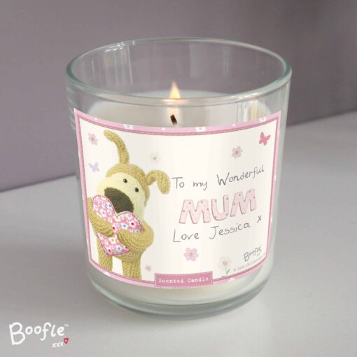 (product) Personalised Boofle Flowers Scented Jar Candle