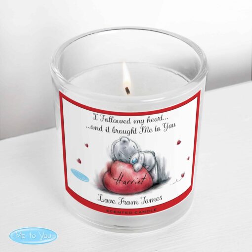 (product) Personalised Me To You Heart Scented Jar Candle