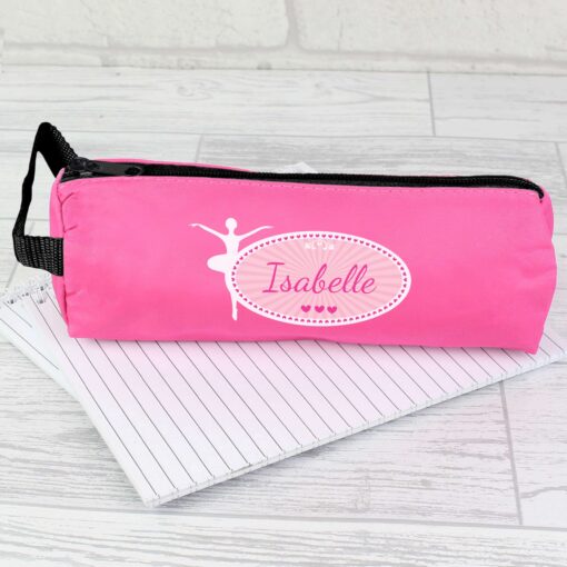 (product) Personalised Ballerina Pink Pencil Case