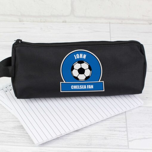 (product) Personalised Dark Blue Football Fan Pencil Case