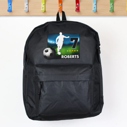 (product) Personalised Team Player Black Backpack